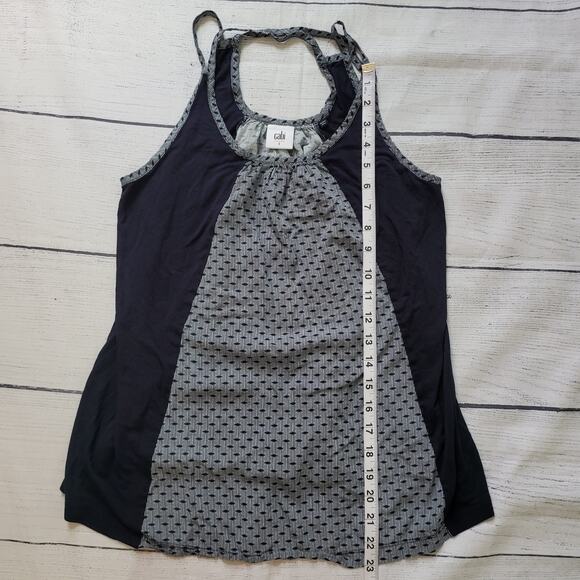 CAbi Size S Blue Polka Dot Cross Strap Navy Blue Tank Top Casual Lightweight - Picture 5 of 10